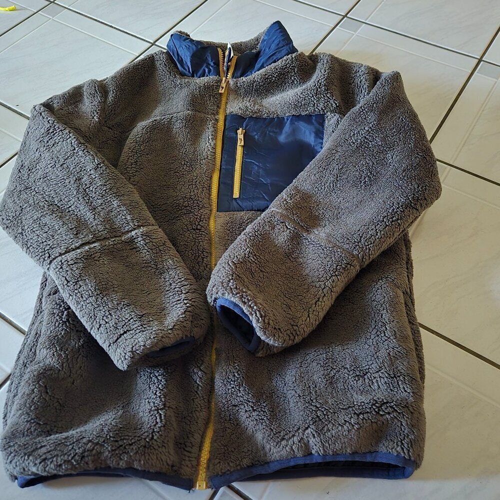 Tommy Bahama Cozy Teddy Bear Full Zip Sherpa Jacket Gray XL(14)